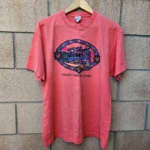 Vintage P.S.I Grand Canyon Railway Single Stitch Graphic T-Shirt Size XL Melon